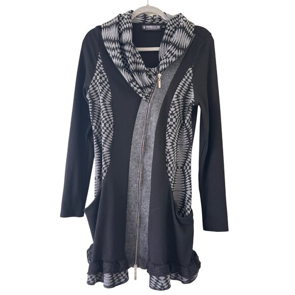 The Pyramid Collection Patchwork Boho Festival Tunic Length Zip Jacket M - Picture 2 of 14